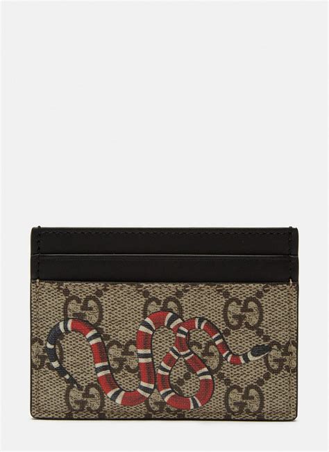 gucci card holder brown|gucci card holder with snake.